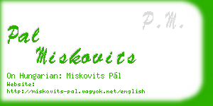 pal miskovits business card